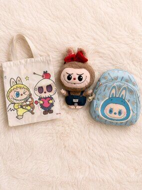 Labubu Themed - 3 Bags - All New - Tote/Plush Crossbody/Mini Backpack Crossbody